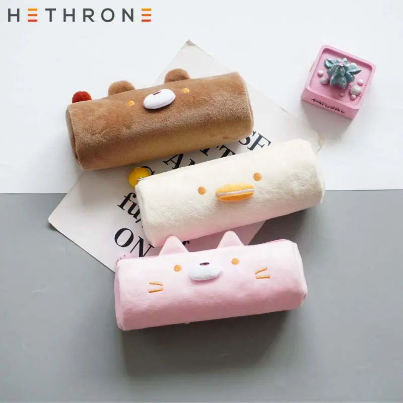 Hetron 3D однотонный чехол для карандашей с изображением медведя животного розовый