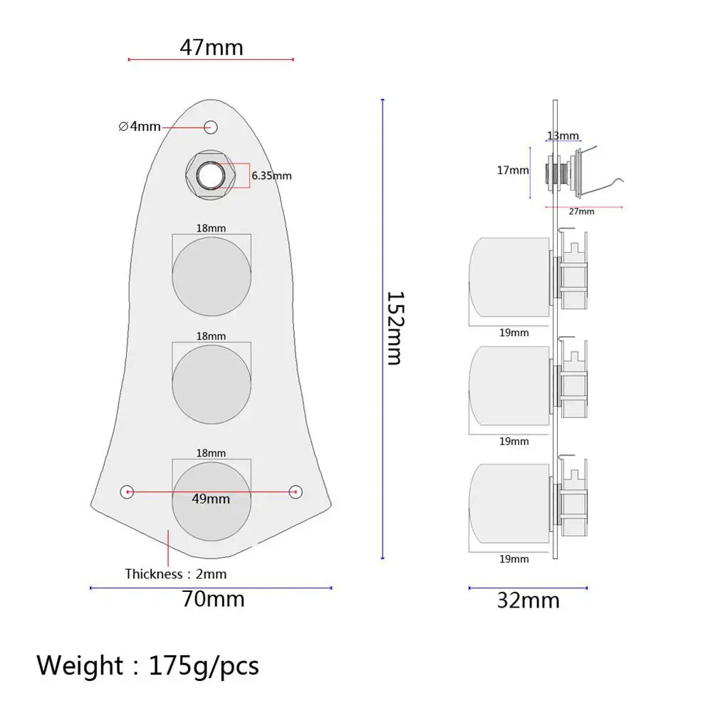 

1Pc High Quality Chrome 3 Way Wired Loaded Prewired Control Plate Harness Switch Knobs for Tele Telecaster Guitar Parts