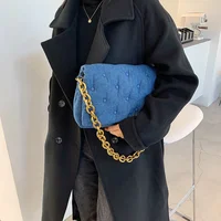 Texture Square Bag 2021 New French Women Bag Mushroom Nail Fabric Single Shoulder Bag Chain Messenger Bag Blue Black