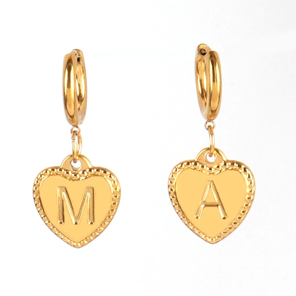 

Серьги-подвески инициалы женские, ювелирные украшения из нержавеющей стали с 26 буквами, «любовь», подарок для женщин