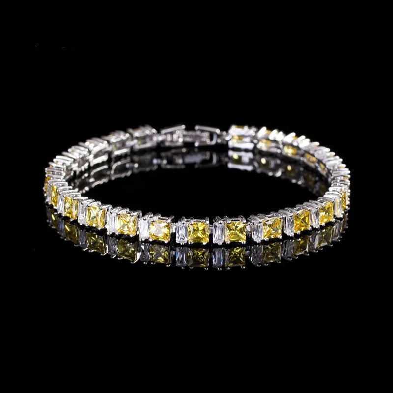 

Luxury 925 Sterling Silver Multicolor Topaz Bracelet for Women Fashion Birthstone Wedding Party Fine Jewelry Bracelets