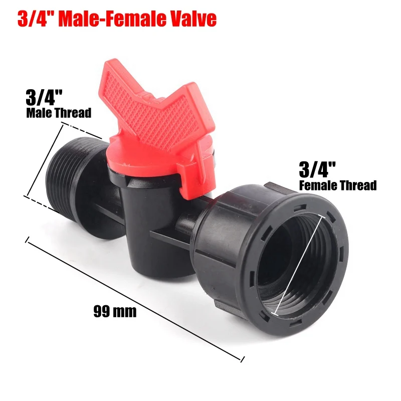 3l4 Inch Male-Female 2 шт. 1/" 3/4" резьба мини шаровой клапан садовые Соединительные элементы для воды теплицы оросительный клапан переключатель шланга водные контроллеры - Цвет: 3l4 Inch Male-Female