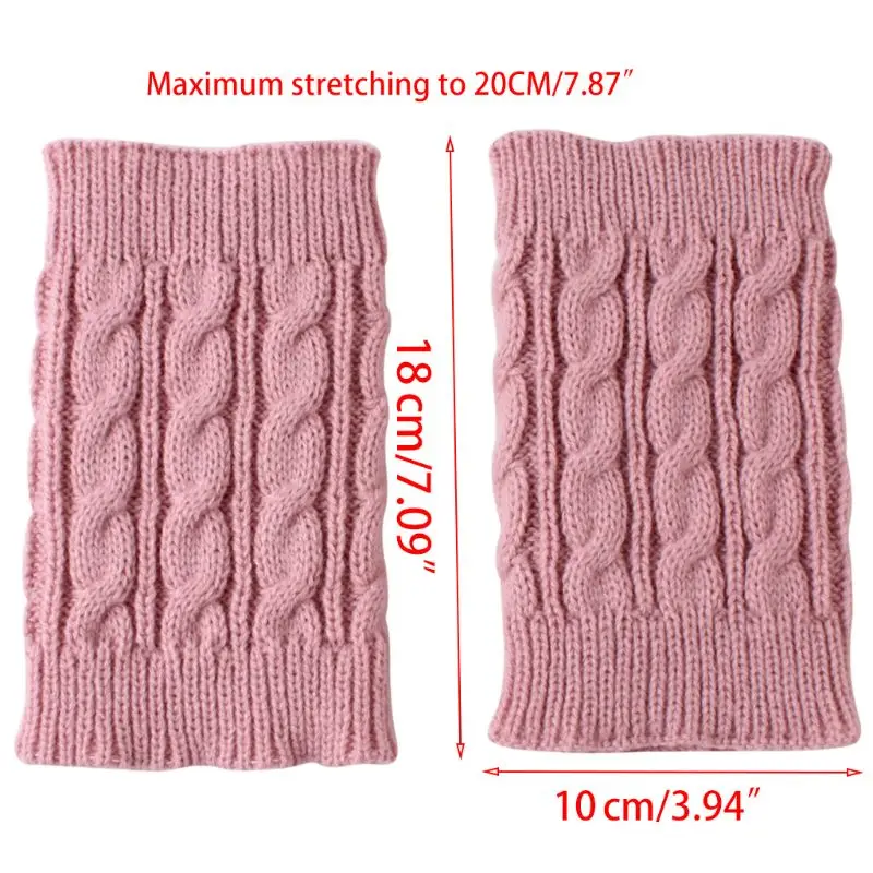 

1 Pair Women Girls Winter Autumn Cable Knitted Boot Cuffs Short Leg Warmer Socks