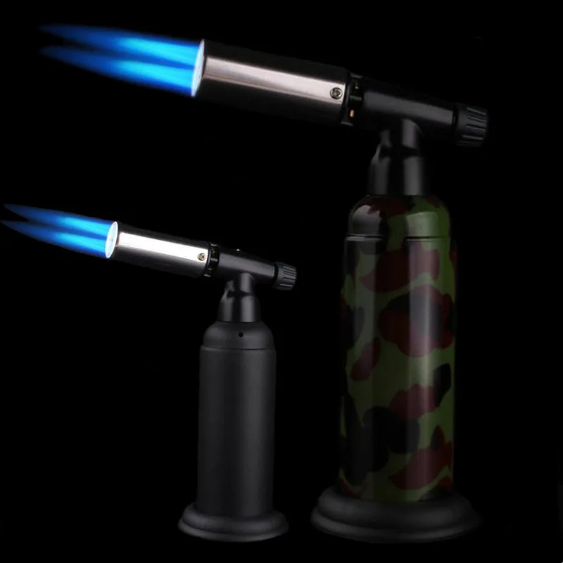 

Double Flame Torch Lighter Kitchen Spray Gun Pipe Turbo Gas Jet Windproof Camping Lighter Butane Cigar 1300 C BBQ Baking Welding