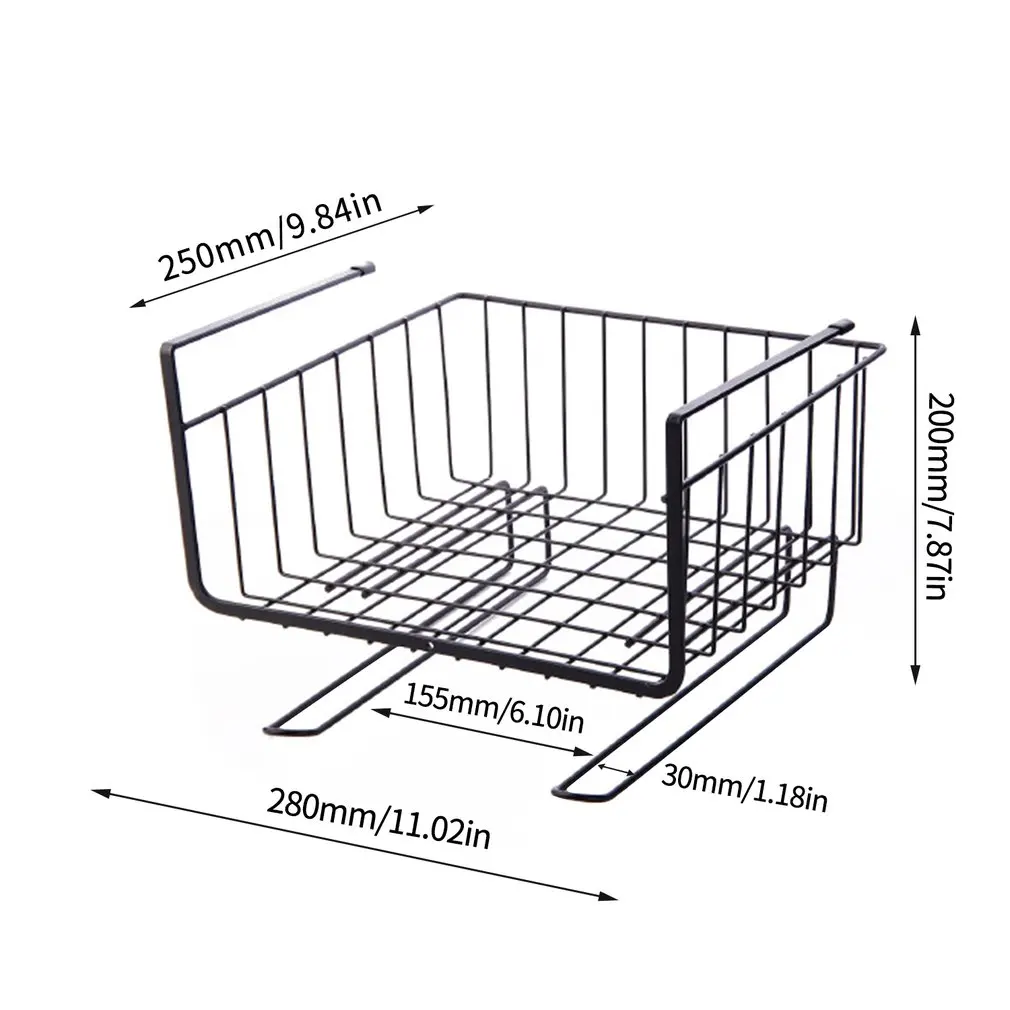 

Metal Under Shelf Finishing Desk Rack Partition Cabinet Hanging Basket Desk Storage Rack Shelves Holder