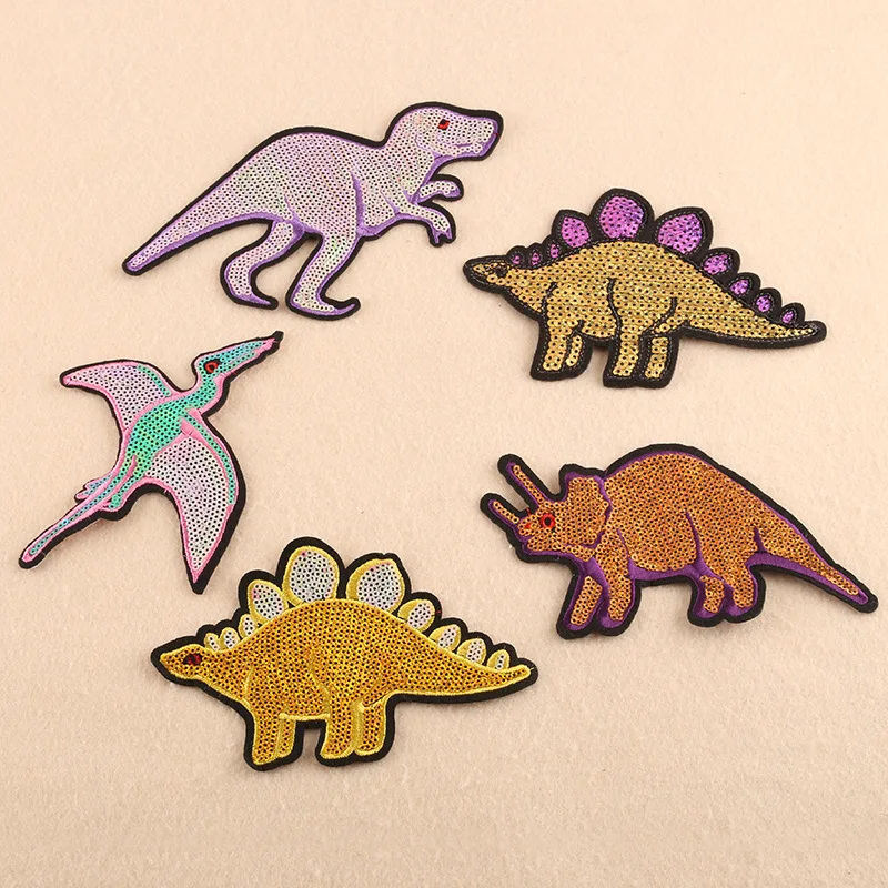 

50pcs/Lot Embroidery Patches Letters Clothing Decoration Accessories Dinosaur Animal Diy Iron Heat Transfer Applique Carebear