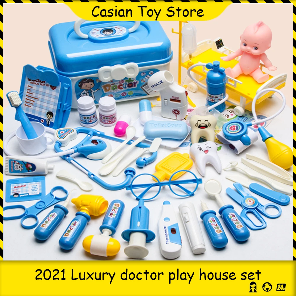 

Kids Role-playing Games Hospital Accessorie Medical Kit Nurse Dentist Doctor Set Pretend Play Bag Children's Toys for Girls