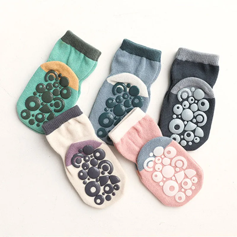 Весенние Нескользящие Детские носки с буквенным принтом для малышей детские
