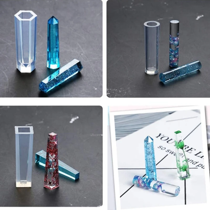 

DIY Silicone Resin Molds 20Pcs Resin Casting Molds Including Sphere Cube Pyramid Coaster Tube Pendant Resin Epoxy Molds