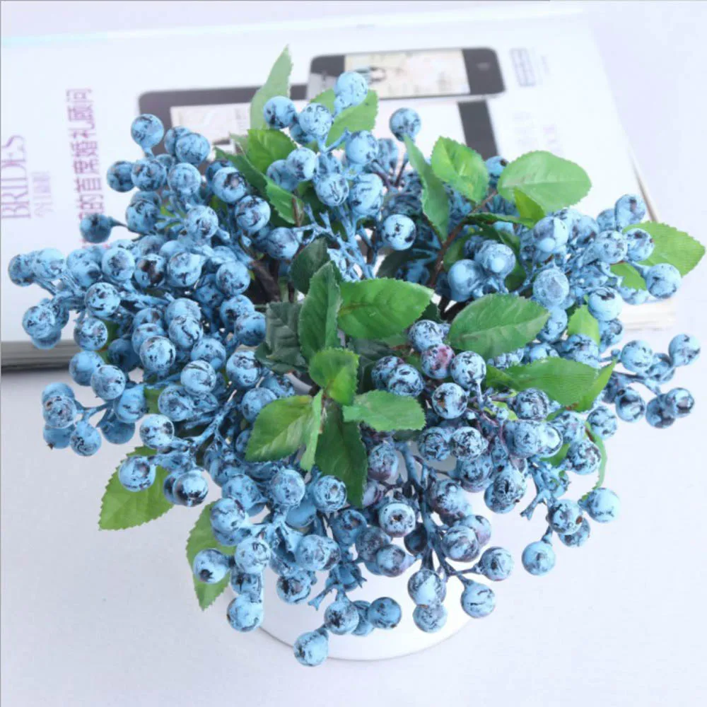 Недорогие искусственные черники 20 шт./лот из пены для дома гостиной спальни Декор