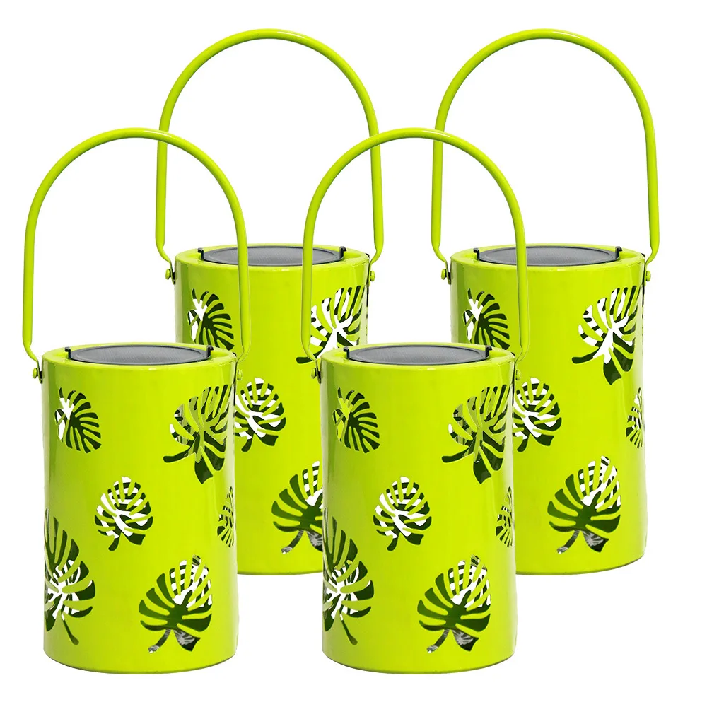 

Solar lawn decorative light outdoor waterproof garden courtyard hollow leaf iron lantern decorative light