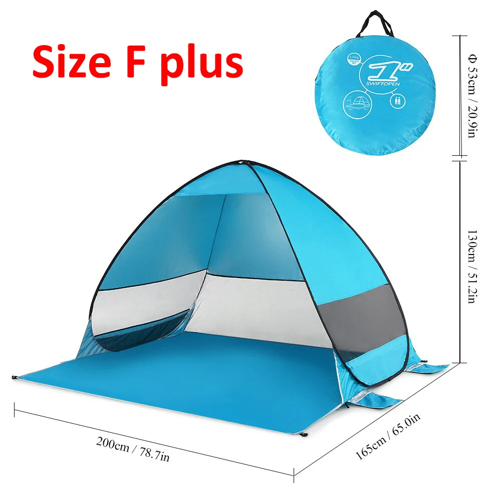 Outdoor Automatic Tent Instant Pop up Camping Tent Portable Travel Beach Tent Anti UV Shelter Fishing Hiking Picnic Silver X88B