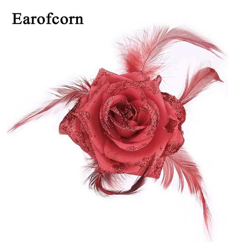 Earofcorn Сладкая Свадебная мода посыпать розовый цветок розы веревка для волос