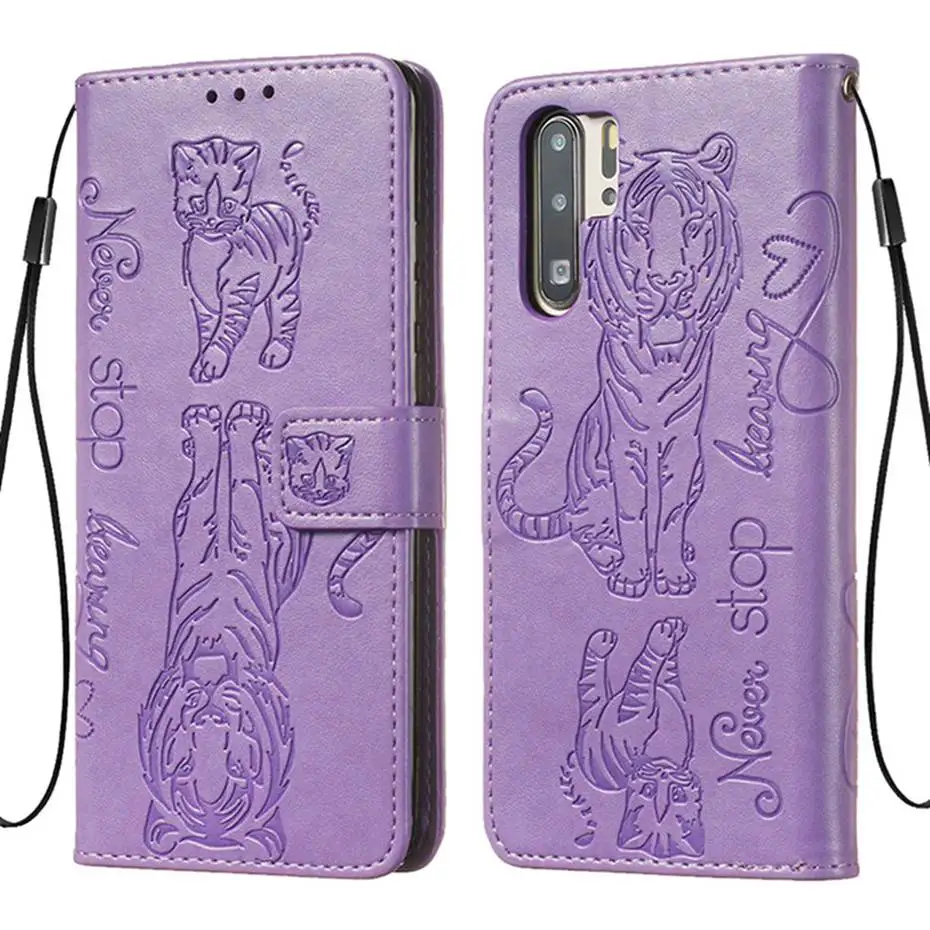 Кожаный флип-чехол с 3D кошкой и тигром для huawei P30 P20 Pro mate 30 Lite P Smart Z Y7 Prime Honor 9X20 Pro 8A 10i Y6