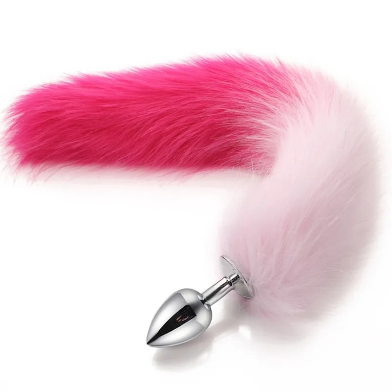 Анальная пробка с хвостом для собак и взрослых металлические поддельные