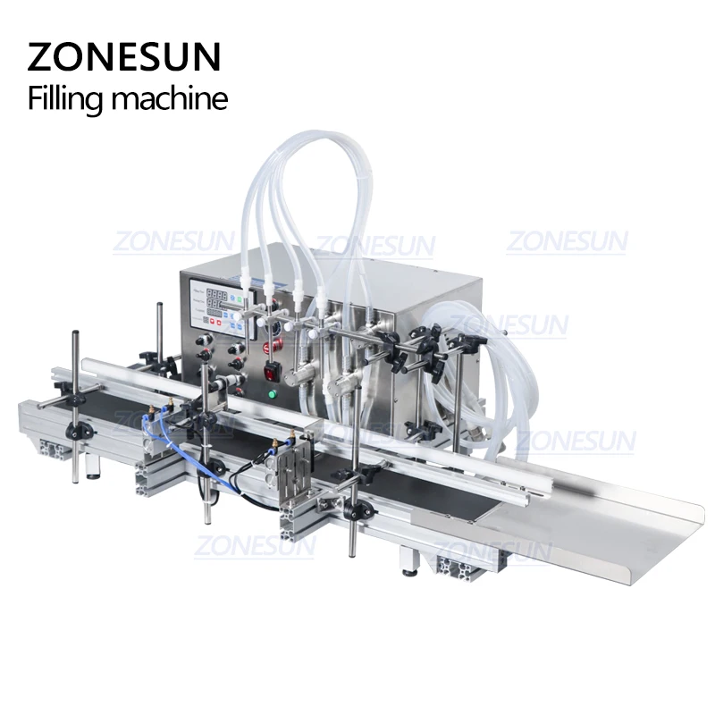 ZONESUN 4 насадки магнитный насос автоматическая машина для розлива жидкости духов
