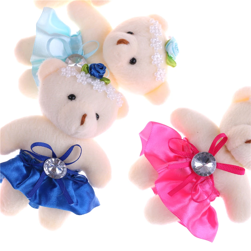 

12cm Cartoon Teddy Stuffed Bear lovely Small Plush Toy Teddy Bear, Animal Soft Plush Doll Keychain Wedding Gift For Lovers