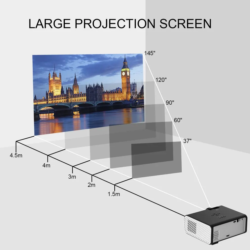 BL-45 4-inch LCD Projector 1080P Screen USB Portable Mini Home Theater Cinema | Компьютеры и офис