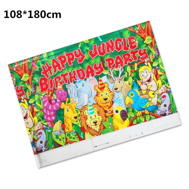

1pcs/lot Jungle Animals tablecloths baby shower party decorations Safari theme disposable tablecloths animals party supplies