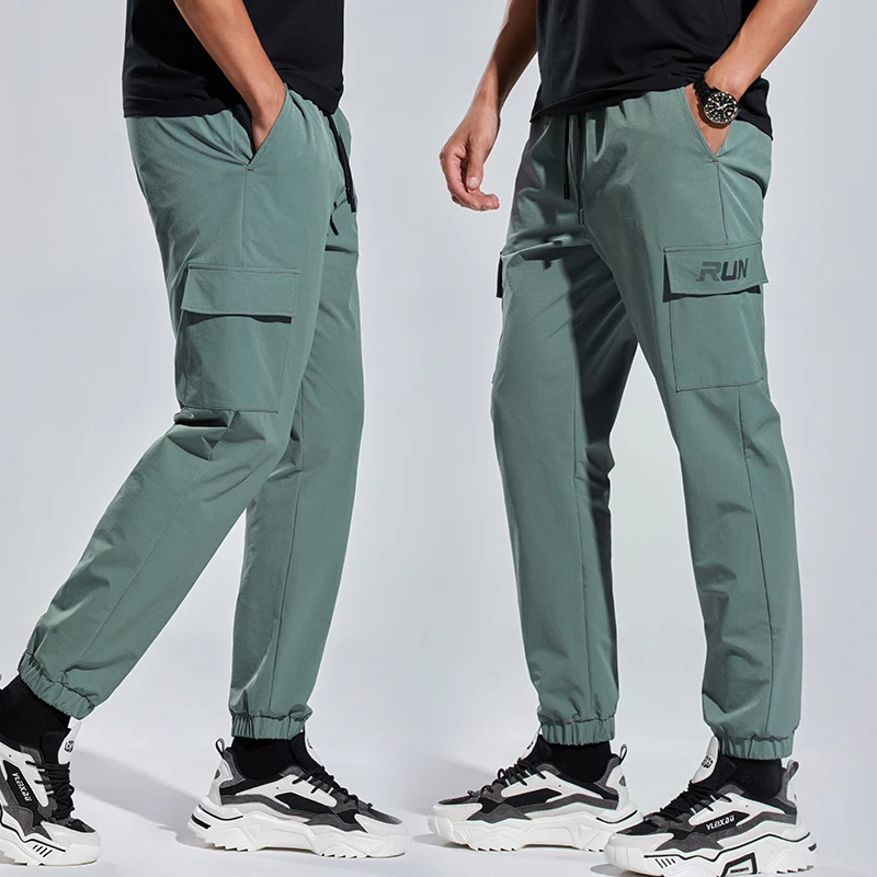 

Summer Thin Quick dry breathable loose Men Running Pants Soccer basketball Training Trousers Fitness Gym Workout Sport Pants