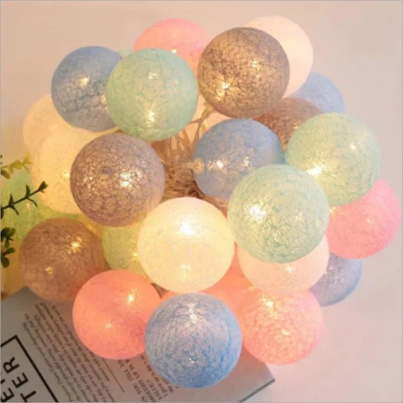 3M LED Cotton Garland Ball Light String Outdoor Holiday Wedding Christmas New Year Party Baby Bed Fairy Lights Decoration | Лампы и