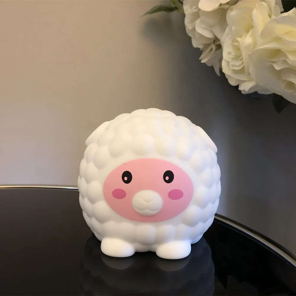 

Cartoon Sheep Night Light Touch Sensor Colorful LED Table Lamp Silicone Battery Powered Baby Room Children Bedroom Bedside Lamp