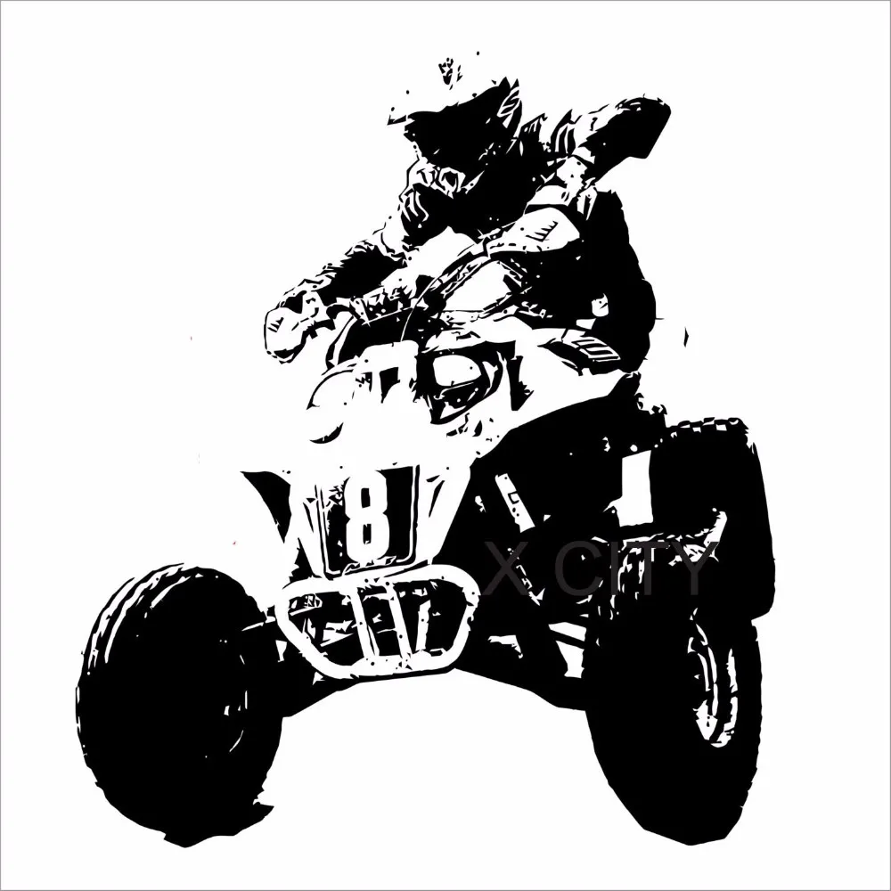 H63cm x W58cm 29 Конструкции квадроцикл atv гоночный Rider Экстремальная Спортивная Наклейка на стену 4 Wheeler по бездорожью Декоративная Виниловая Наклейка Декор дома Фреска - Цвет: H63cm x W58cm