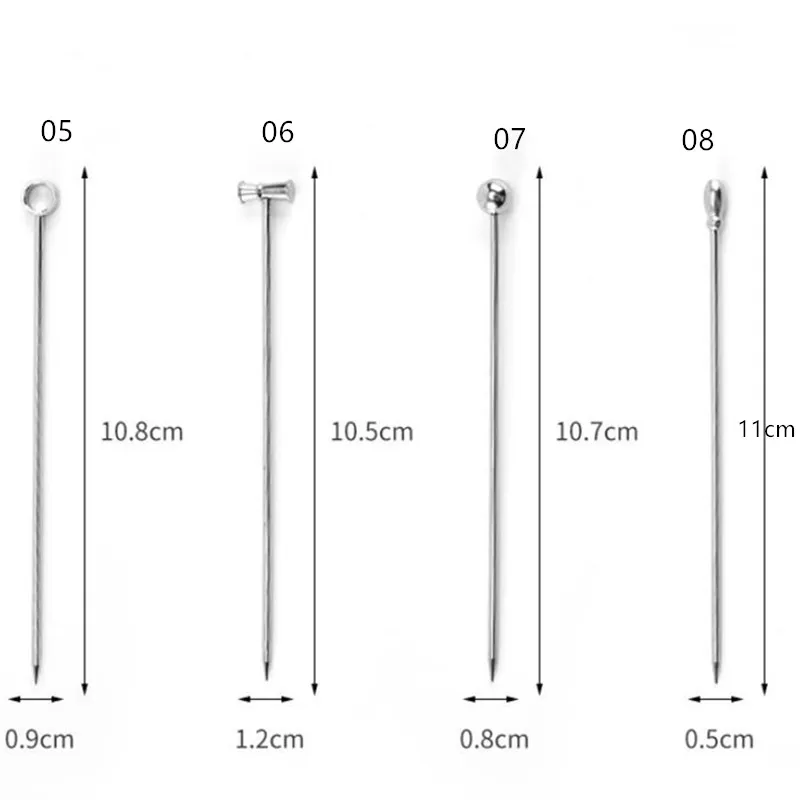 

12PCS Fruit Sticks Stainless Steel Cocktail Picks Fruit Sticks Toothpicks For Party Bar Cocktail Fruit Stick Supplies