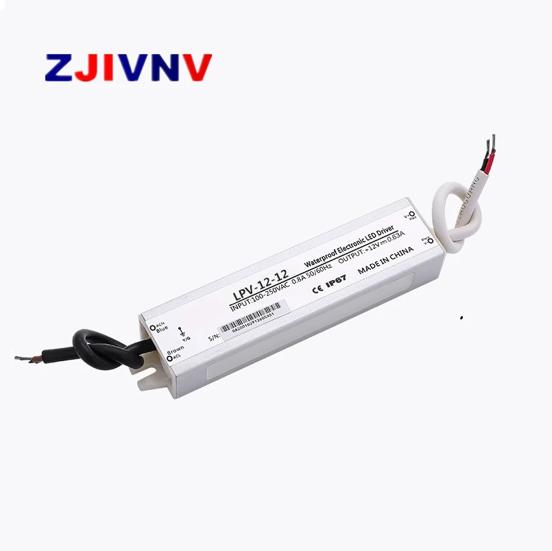 Водонепроницаемый ip67 электронный светодиодный драйвер 12 Вт, наружный источник питания 12 в 1 А, 24 В а постоянного напряжения smps