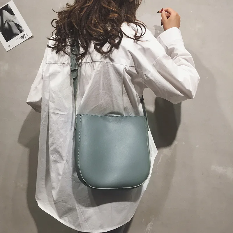 

European and American Retro Large-capacity Wide-shoulder Mother and Daughter Bag 2021new Korean Fashion Messenger Bag Bucket Bag