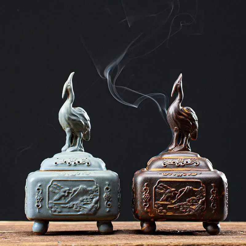 

Китайский стиль ретро Керамическая ароматическая горелка Бытовая для гостиной очистка воздуха кран благовония горелка сандалового дерева...