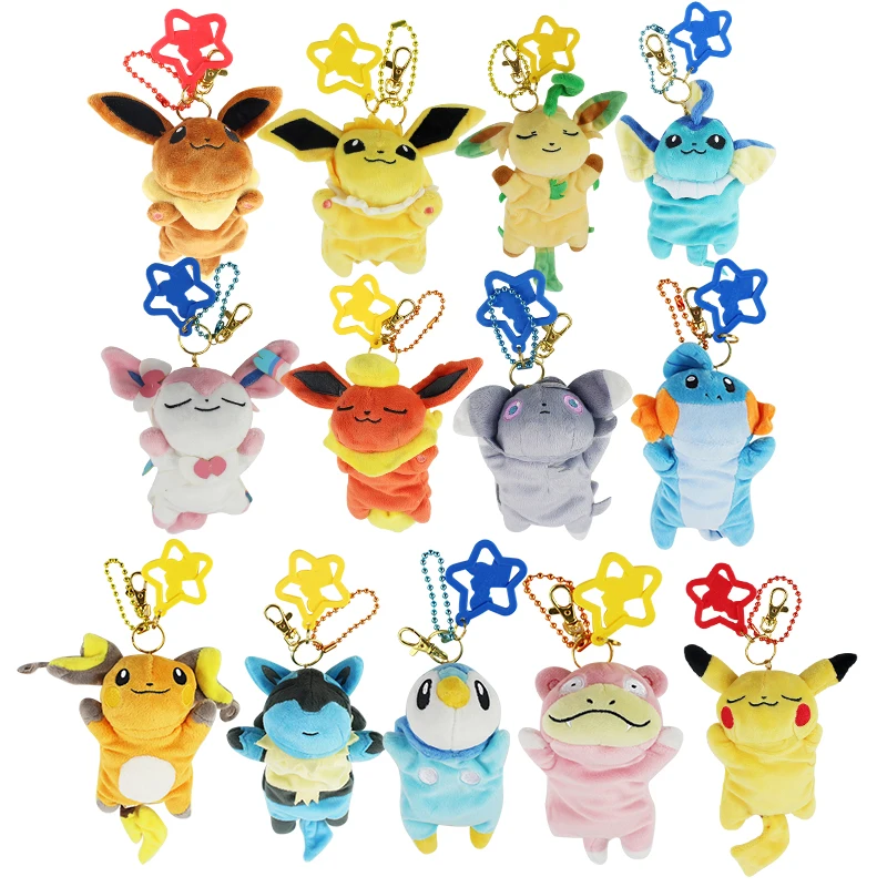 15-17 см Eevee плюшевый Bulbasaur Charmander Piplup Squirtle Eevee Mew Мягкие животные Маленькая подвеска мягкие игрушки Детский подарок