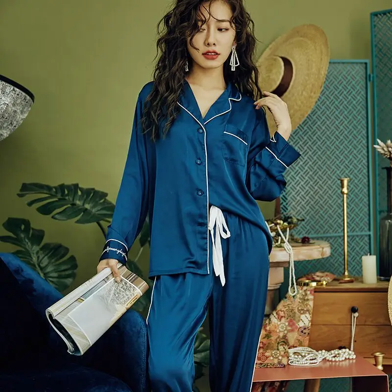Новый Атласный пижамный комплект из 2 предметов шелковые пижамы для женщин