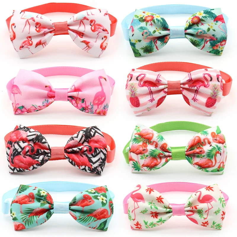 

30/50 Pcs Puppy Accessories New Flamingo Small Dogs Pet Bow Ties Necktie Adjustable Dog Collar Bowties Pet Supplies Dogs Ties