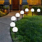Уличный светодиодный фонарь в форме шара, водонепроницаемый садовый светильник для двора, патио, дорожки, ландшафта, наземные шипы, дорожки холодного белого света