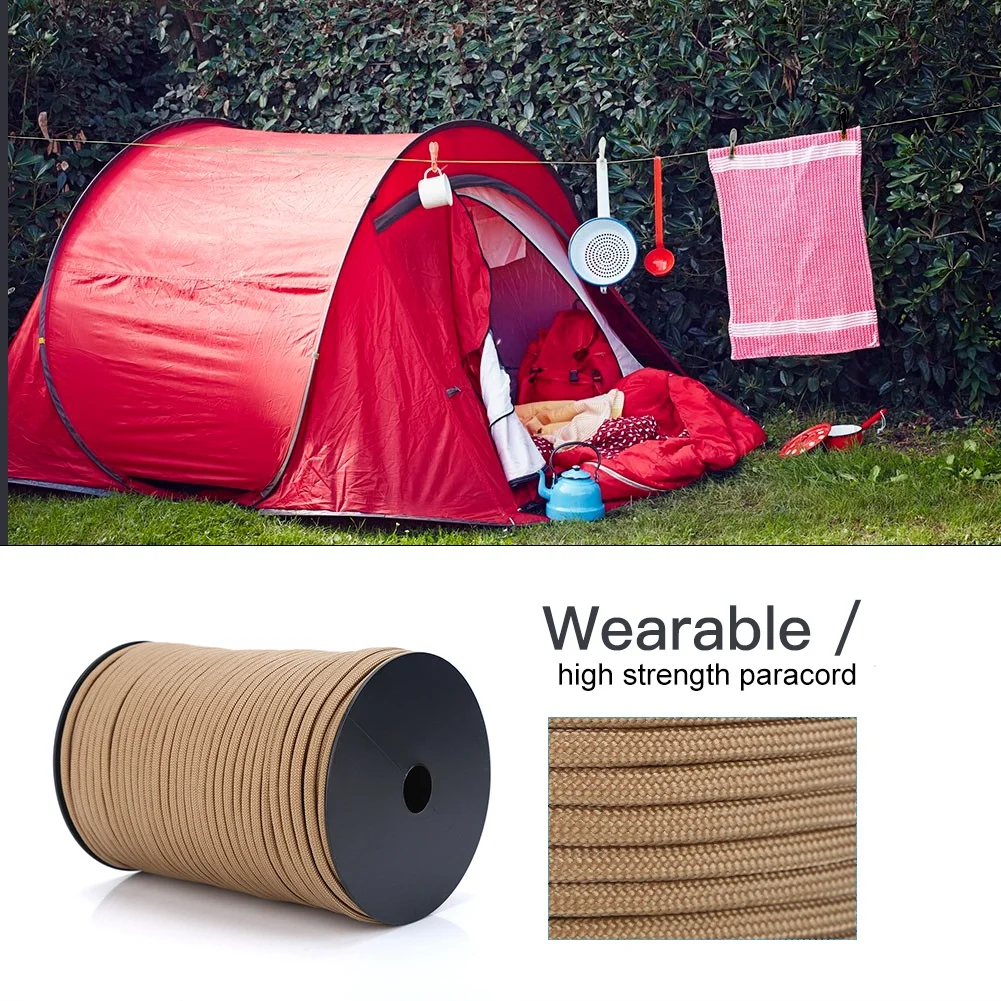 

550 парашютный шнур веревка Светоотражающая полиэфирная 9 жильных ядер спасательная палатка походная спасательная веревка 100 м Паракорд