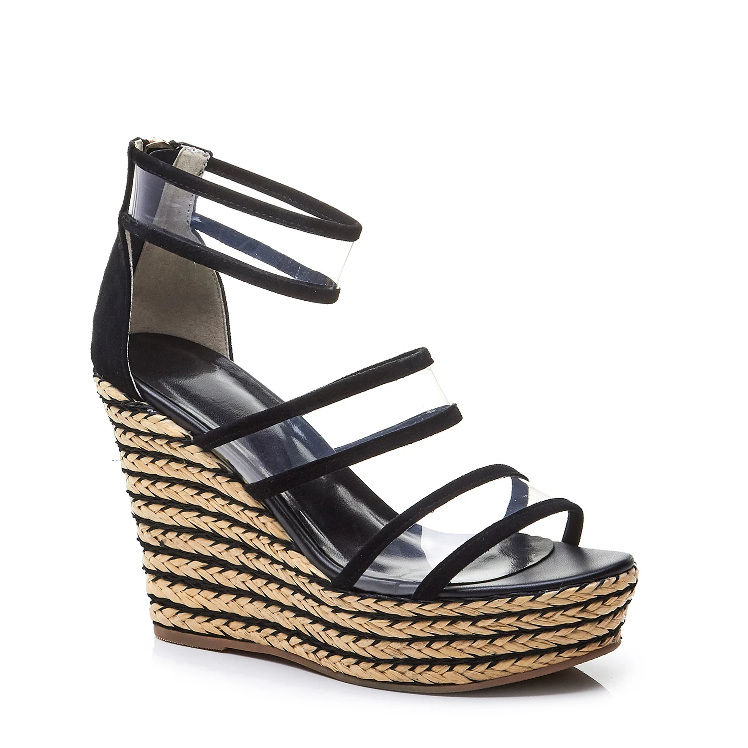 Женские босоножки на танкетке Arden Furtado розовые элегантные из ПВХ с узкими лентами