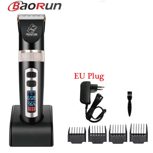 Black P9 standard BaoRun профессиональный триммер для волос P9 для собак с ЖК-экраном машинка для стрижки домашних животных Триммер для стрижки кошек и собак машинка для стрижки домашних животных - Цвет: Black P9 standard