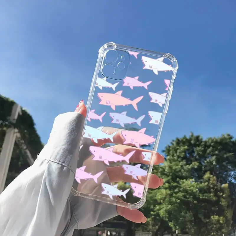 

shark Phone Case Transparent for Clear iPhone 11 12 8 7 6 6S XS MAX Plus X 5S SE 2020 XR mini pro