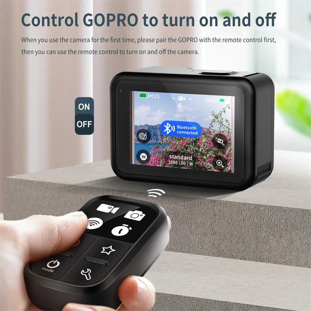 Pаспродажа TELESIN 80 м умный пульт дистанционного управления Wi-Fi для GoPro Hero 10 9 8 Max черный с горячей клавишей для Gopro 10 9 Аксессуары для экшн-камеры