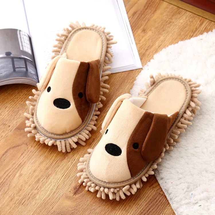 

New home mute wood floor slippers home slippers can be removed and washed Chenille lazy floor slippers