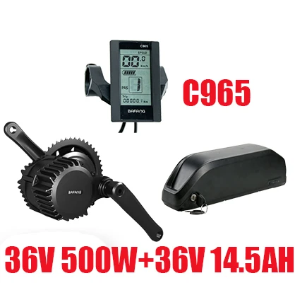 C965 36V14.5AH BBS02 500W 36v Bafang мотор комплект с батареей 36В 13/14. 5/16ah/19.2AH для переделки электрического велосипеда e bkie велосипед комплект середине приводной двигатель - Цвет: C965 36V14.5AH