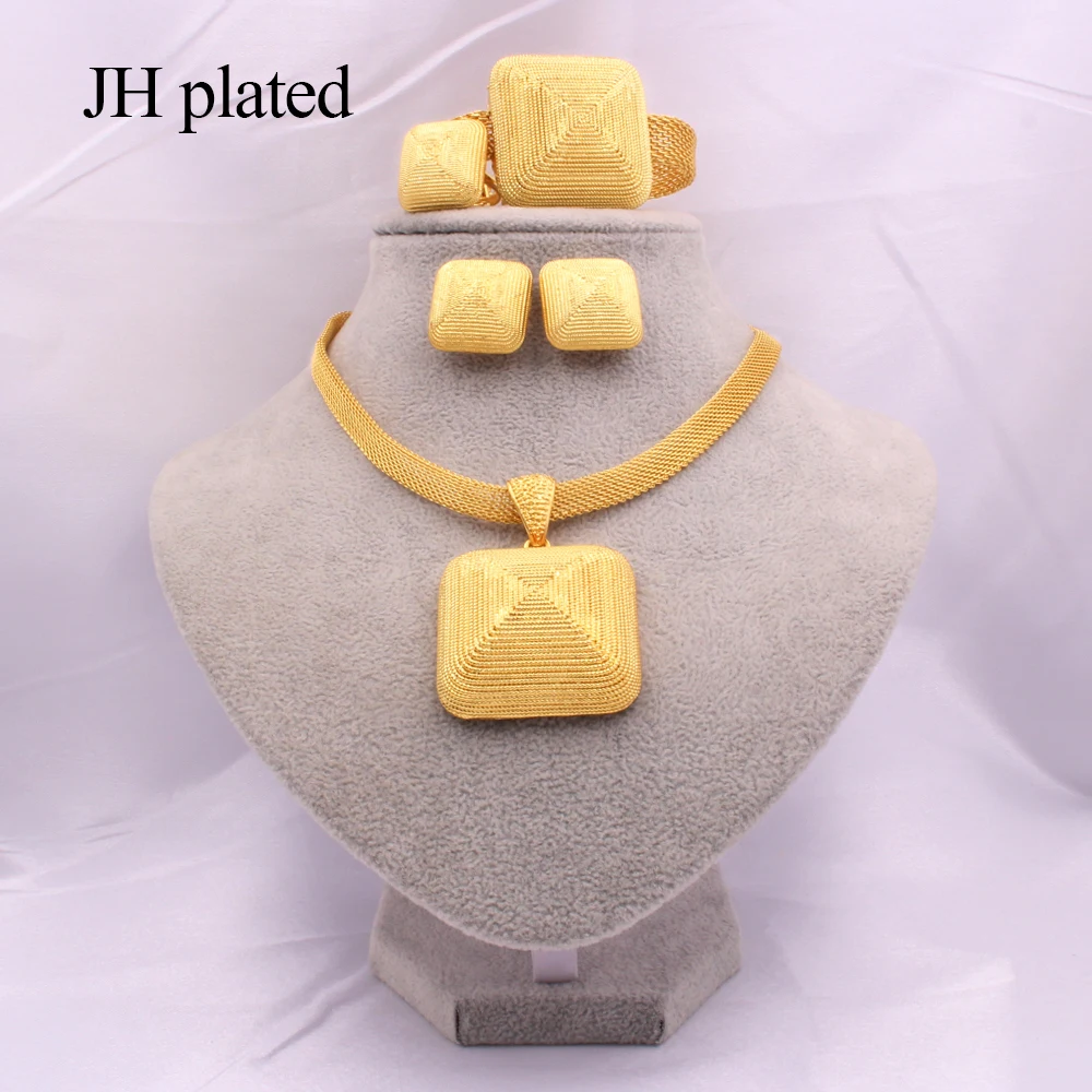 Дубай 24 к позолоченные Ювелирные наборы для женщин Африканские свадебные