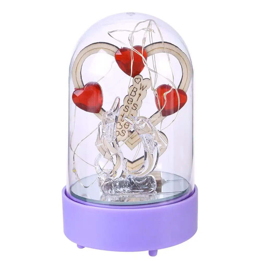 LumiParty светодиодный светильник из медной проволоки с сердечком и розой