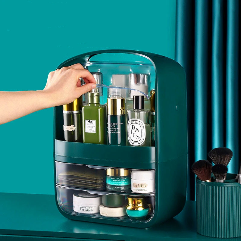 

Makeup Organizer For Cosmetic Large Capacity Stand Home Fashion Waterproof Dustproof Bathroom Storage Box Bag For Skincare and C