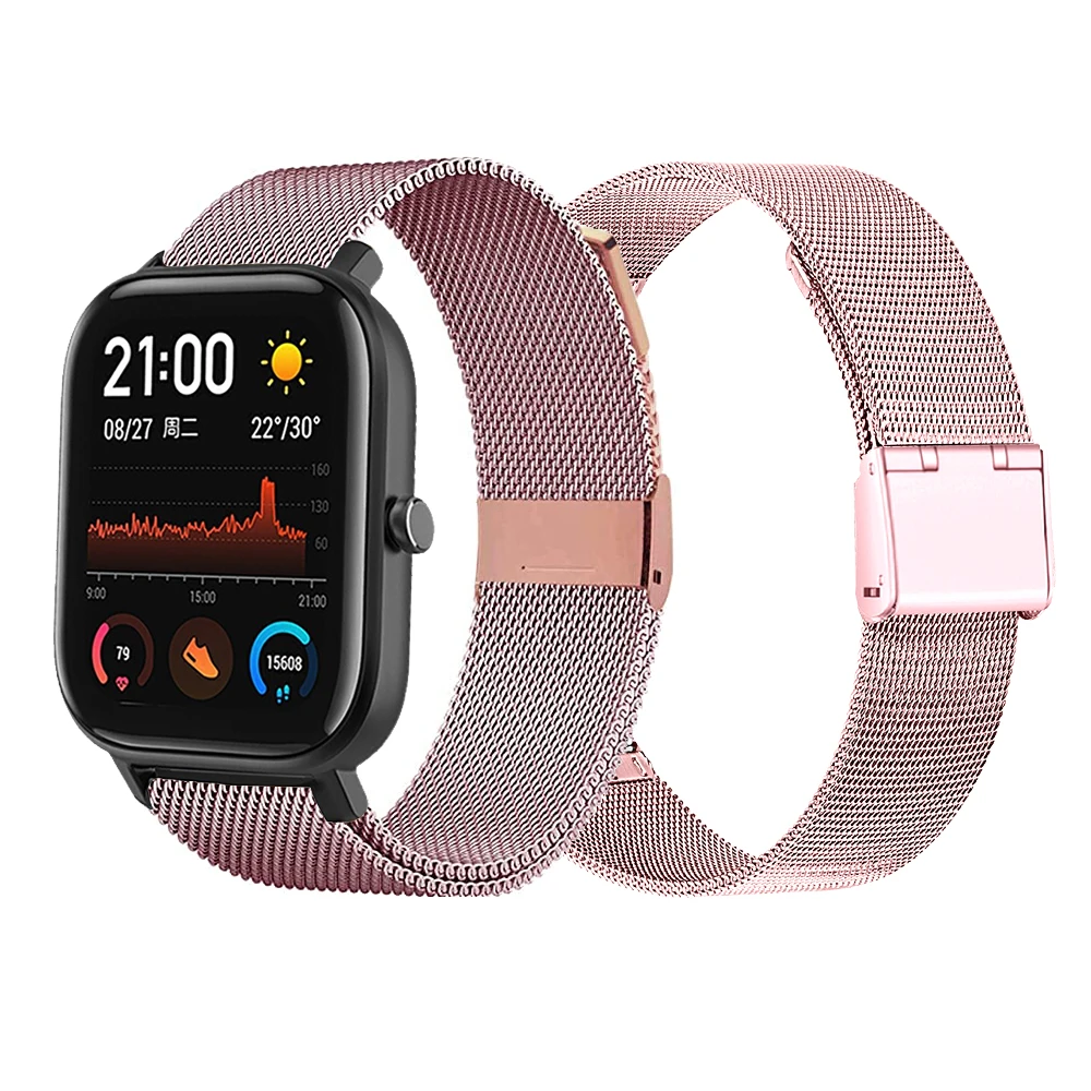 Браслет из нержавеющей стали для смарт-часов Huami Amazfit Bip S U Pro металлический