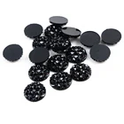 Новинка, модные черные кабошоны в Звездном стиле и ананасовом стиле, 40 шт., 12 мм, с плоской спинкой, из полимера, с цветами, на возраст от 1 года до 4 лет