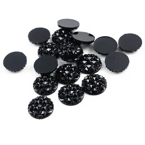 Новинка, модные черные кабошоны в Звездном стиле и ананасовом стиле, 40 шт., 12 мм, с плоской спинкой, из полимера, с цветами, на возраст от 1 года до 4 лет