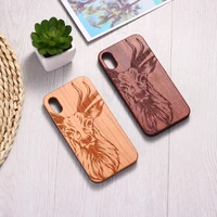 elk deer moose christmas engraved wood phone case coque funda for iphone12 6 6s 6plus 7 7plus 8 8plus xr x xs max 11 pro max