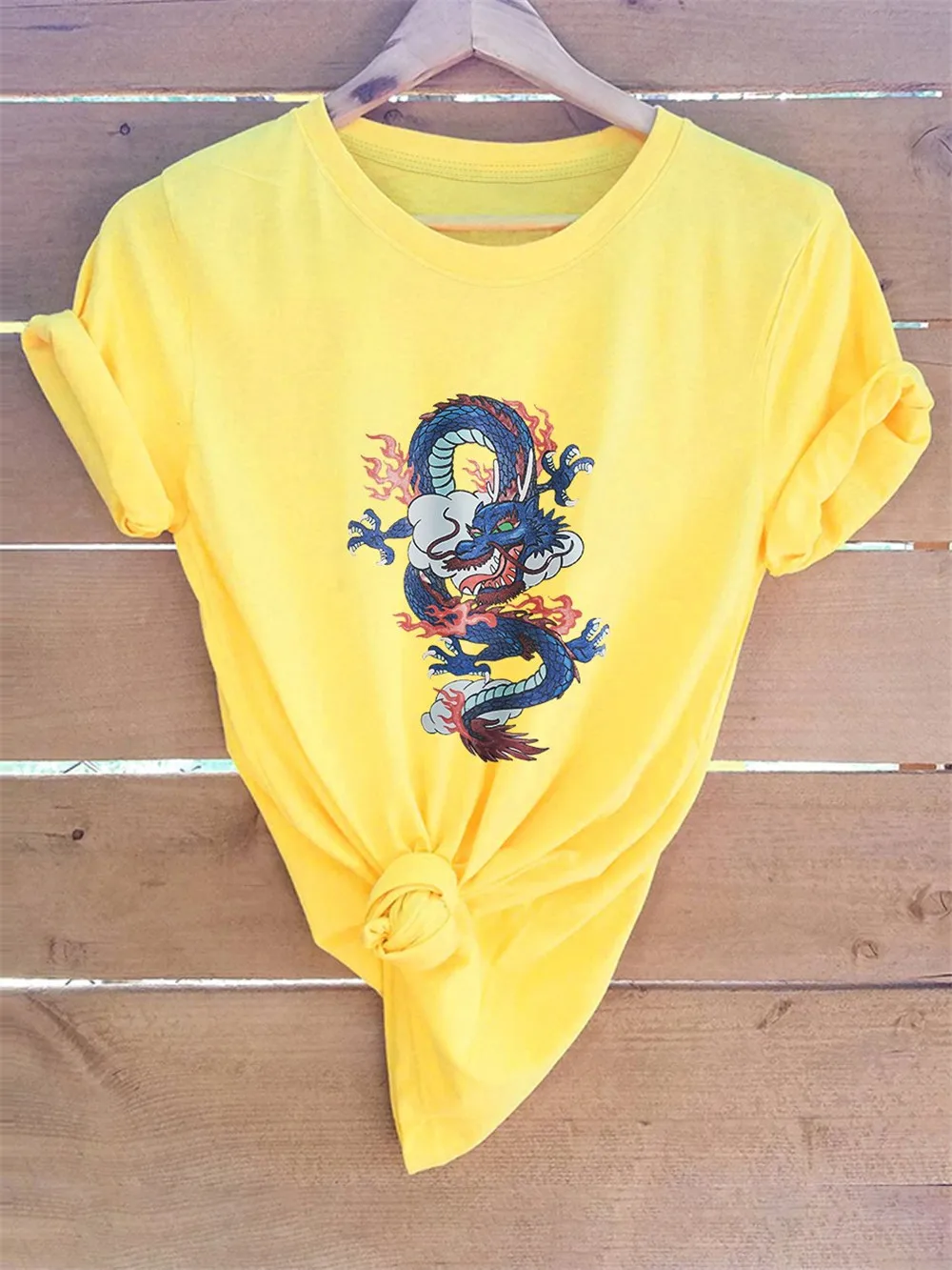 

Harajuku Kawaii Chinese Dragon Print T Shirt women Summer Graphic Tees 90s Kawaii T-shirt Female Short Sleeve T Shirt Streetwear